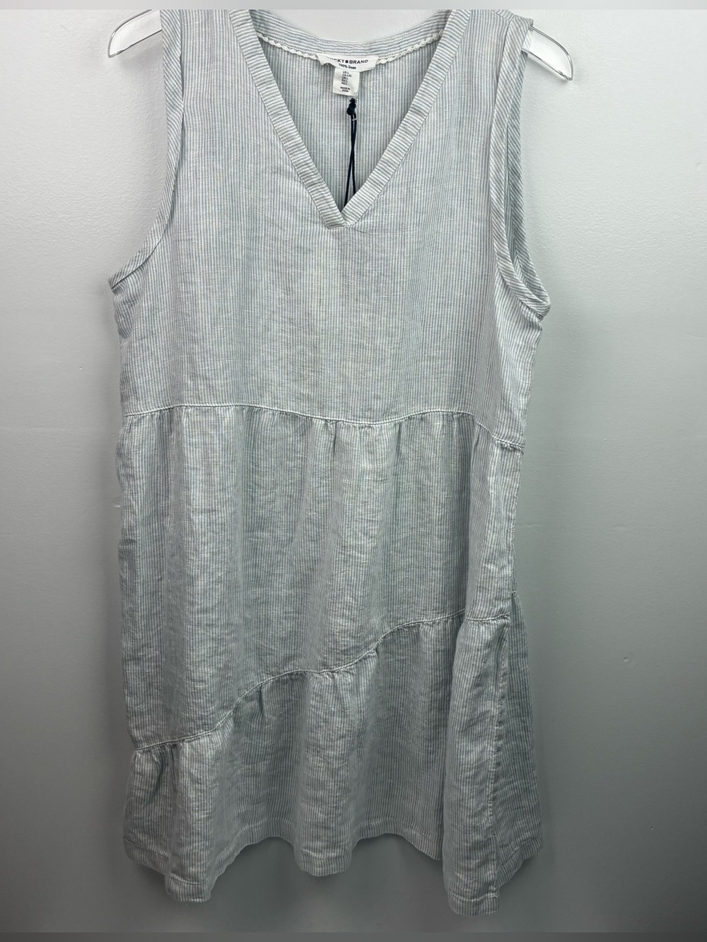 Lucky Brand NWT Striped 100% Linen Shift Dress